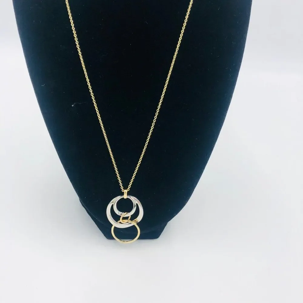 Brand New Gold & Silver Park‎ Row  Three Layer Circle Pendant Necklace For Women